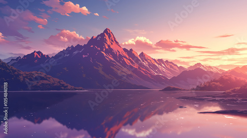 Stunning Sunset Over Mountain Lake - Breathtaking Landscape Photography