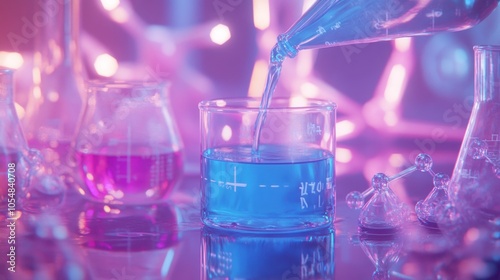 Chemistry Lab with Neon Lights photo