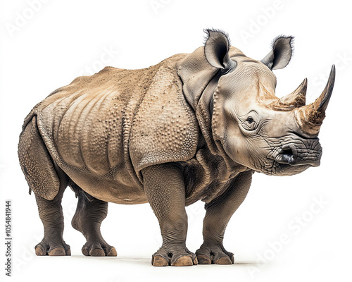 full body profile image of Indian Rhinoceros photo