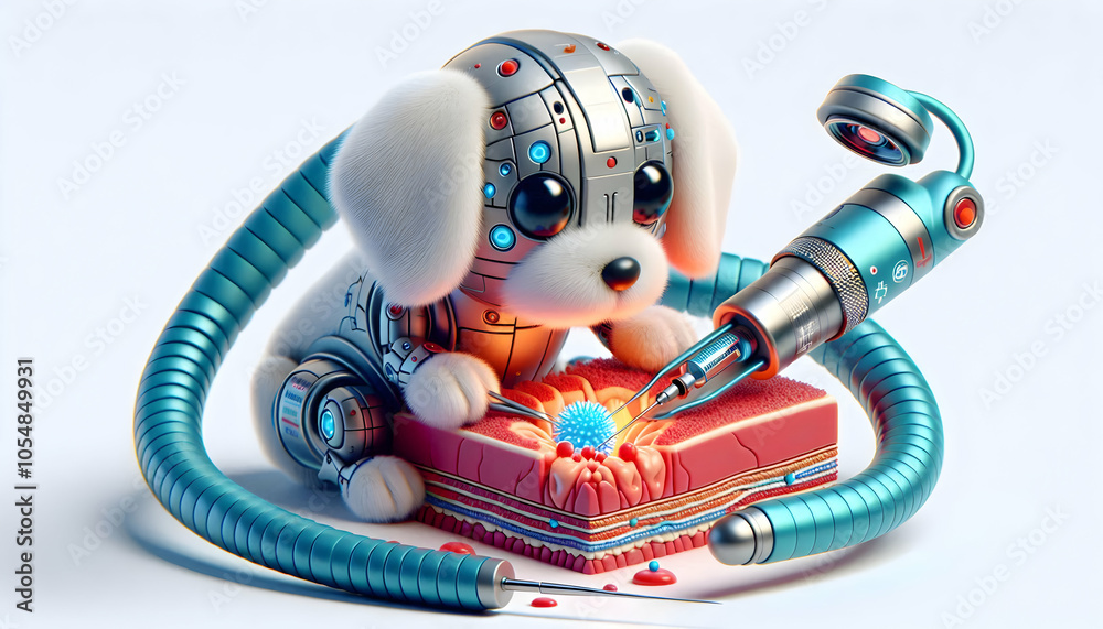 3D Close Up Nanobot Therapy Animals Repairing Tissues Precision Macro Shot Advanced Healing Methods Futuristic Pet Therapy Icon White Background High Detail 3D Close Up Nanobot Therapy Animals Repairing Tissues Precision Macro Shot Advanced Healing Methods Futuristic Pet Therapy Icon White Background High Detail