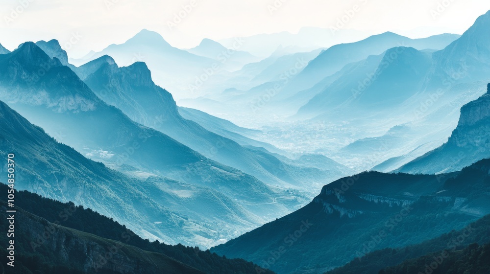 Gentle Mountain Landscape with Soft Focus and Diffused Light Gentle Mountain Landscape with Soft Focus and Diffused Light