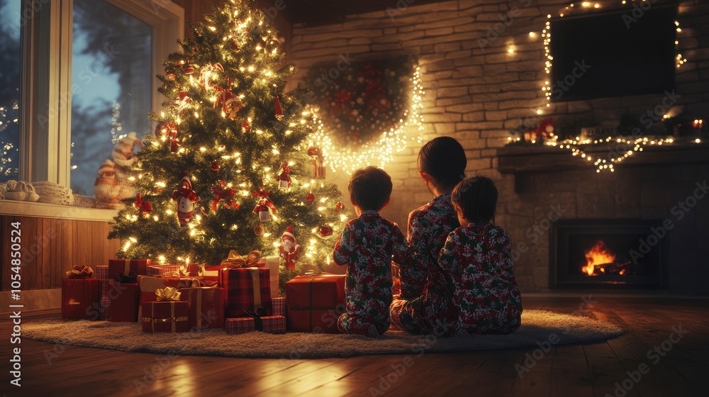 A family crafting holiday decorations around a table, with colorful paper, glitter, and festive cheer filling the room. A family crafting holiday decorations around a table, with colorful paper, glitter, and festive cheer filling the room.
