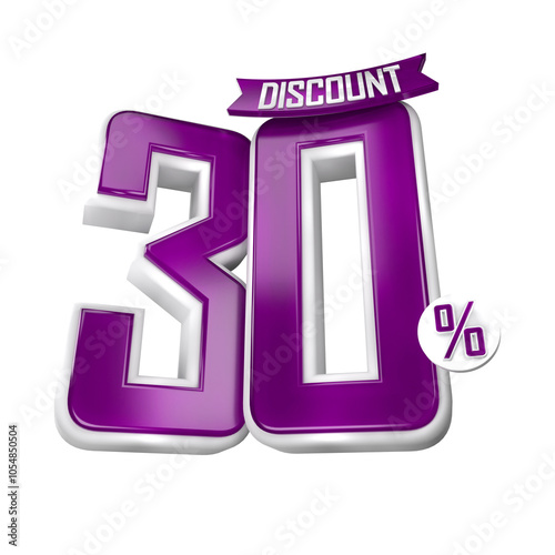 3d sales blue and white discount price tag for composition 30 percent, amazing for product promotion