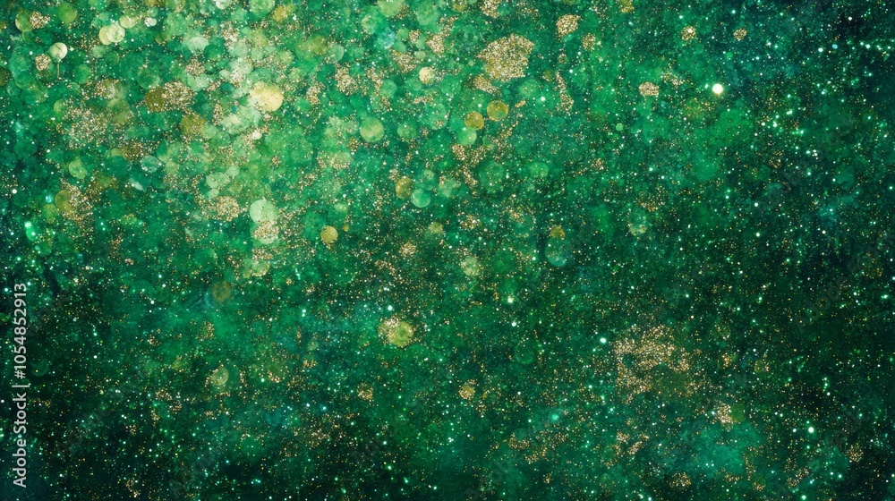 Fototapeta premium Christmas background in green color with lights