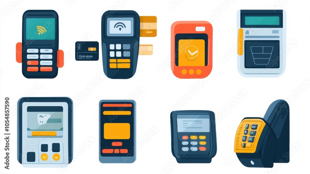 Mobile payment gateway vector, illustrating digital payment methods and secure transaction icons Mobile payment gateway vector, illustrating digital payment methods and secure transaction icons
