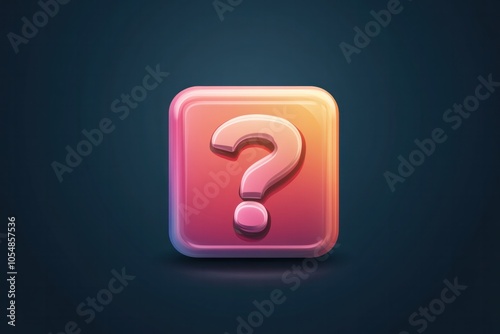 A question icon vector with smooth shading and highlights, providing a realistic and detailed appearance in a scalable format.