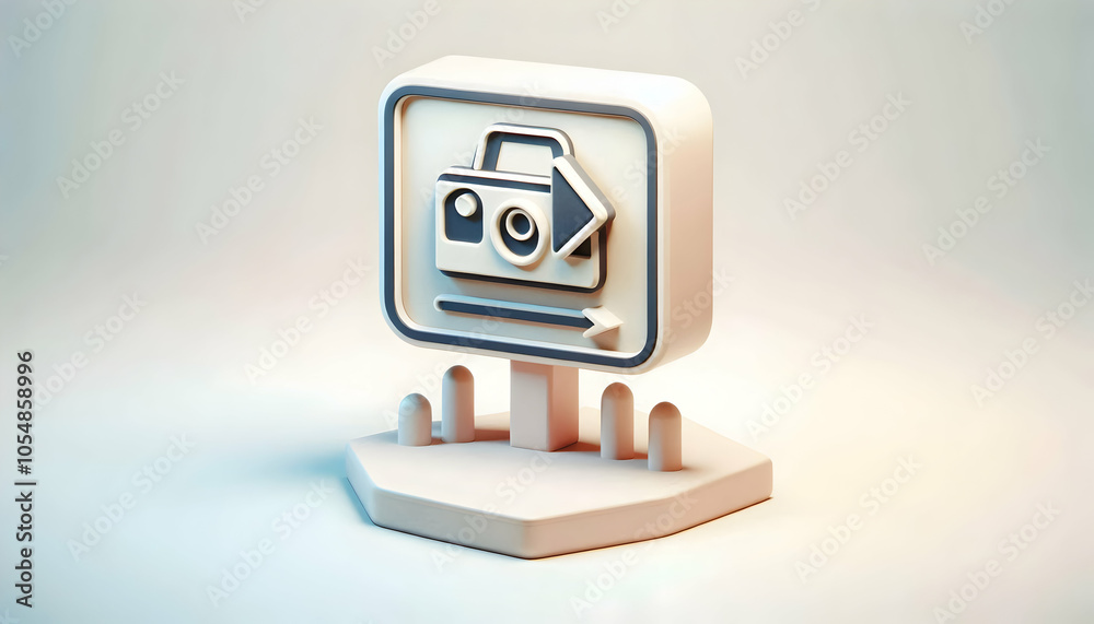 3D Road Sign Arrow Plain Background Ample Copy Space Travel Adventure Concept Stationary Camera Focus Direction Excitement Road Trip Icon Design Journey Vacant Space