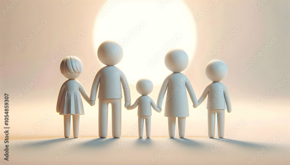 3D Family Unity Image Holding Hands Facing Horizon Minimalist Soft Color Tones Copy Space Ideal for Banners Advertisements Parenting Future Planning 3D Family Unity Image Holding Hands Facing Horizon Minimalist Soft Color Tones Copy Space Ideal for Banners Advertisements Parenting Future Planning