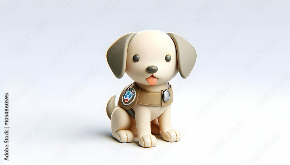 3D Therapy Dog Vest Image with Copy Space for Pet Therapy Moments, Isolated on White Background, Ideal for Therapy Animals Illustration, Comfort and Support in Mental Health