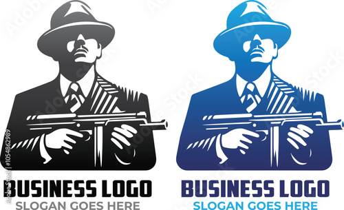 Mafia Gangster Hitman Logo Concept Template