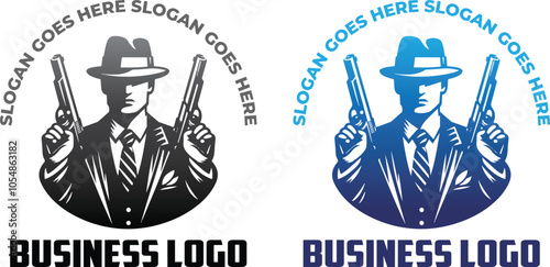 Mafia Gangster Hitman Logo Concept Template