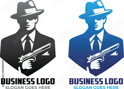 Mafia Gangster Hitman Logo Concept Template