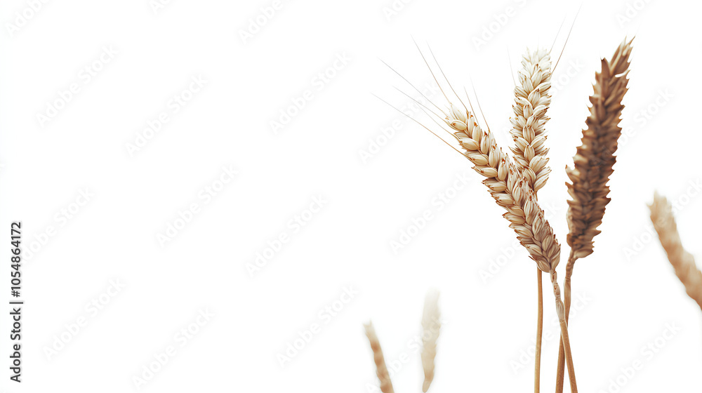 An ear of wheat isolated on white background