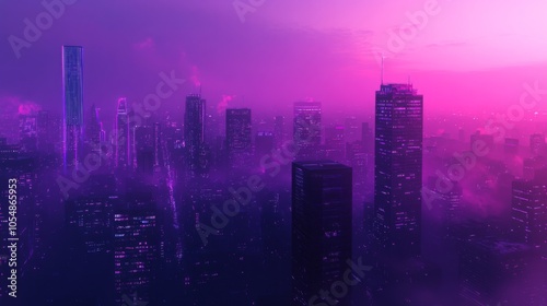 Subtle Gradient Tones in City Skyline at Dusk