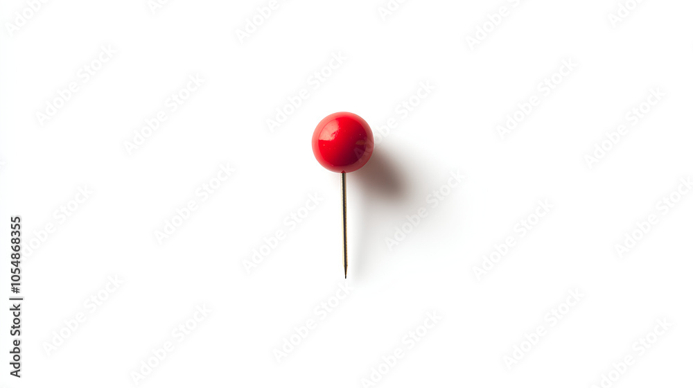 Red push pin isolated on white background Red push pin isolated on white background
