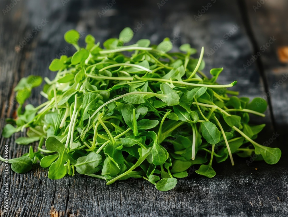Green Sprouts on Wooden Table Green Sprouts on Wooden Table