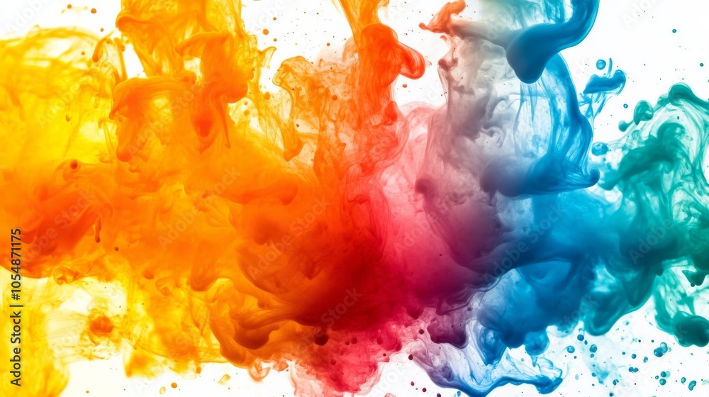 Vibrant Ink Swirls with Subtle Lighting Effects