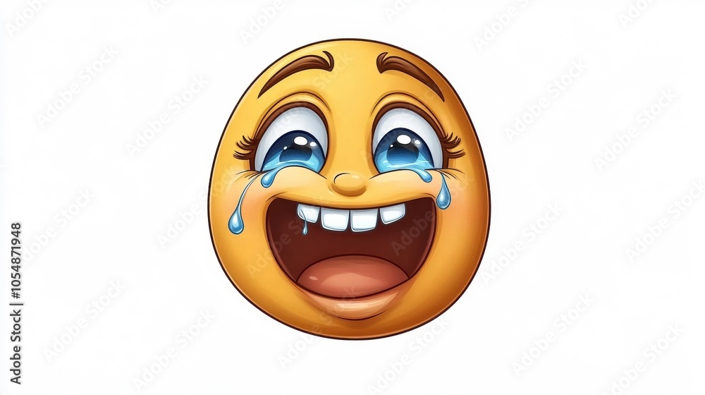 Fototapeta premium Joyful Emoji with Tears of Laughter