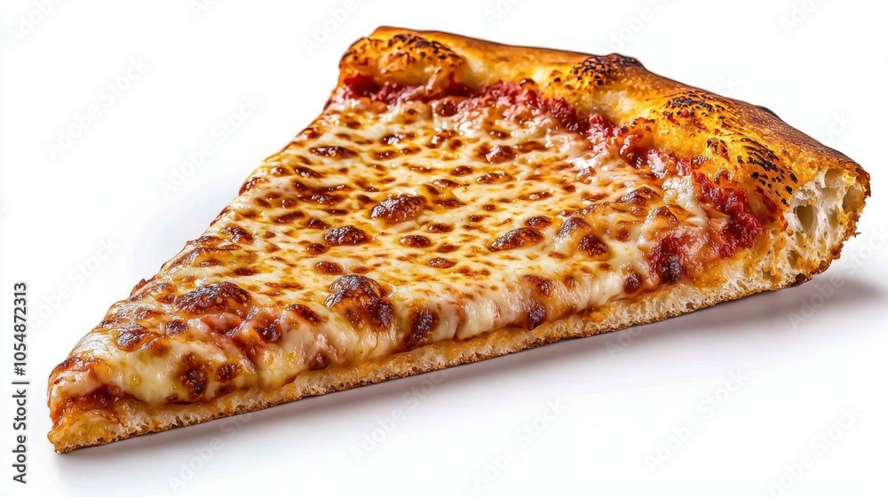 A photostock of a pizza slice with toppings on a white background, cheesy and delicious. A photostock of a pizza slice with toppings on a white background, cheesy and delicious.