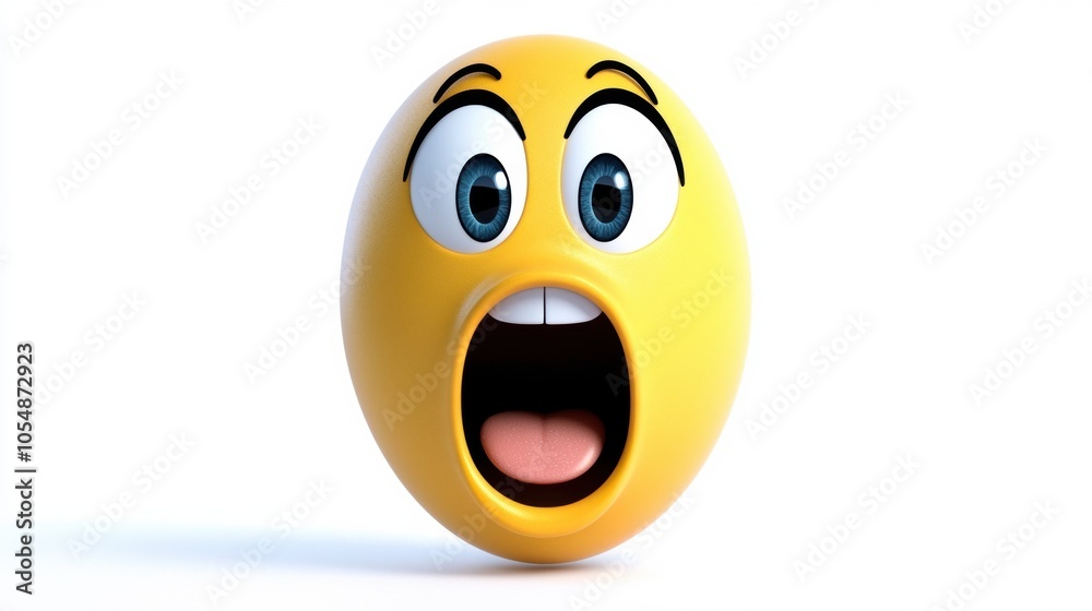 Bright Yellow Emoji with Surprised Expression Bright Yellow Emoji with Surprised Expression
