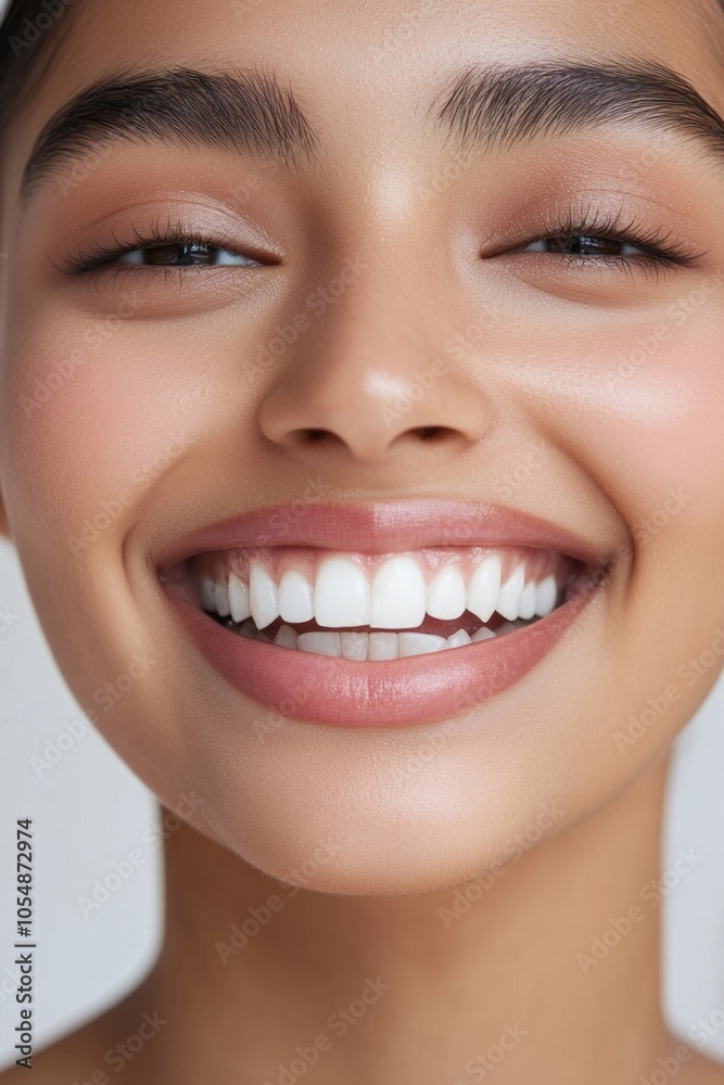 Fototapeta premium Woman brushing teeth