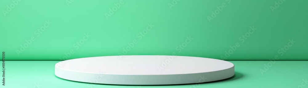 Fototapeta premium Circular display platform on a vibrant green background