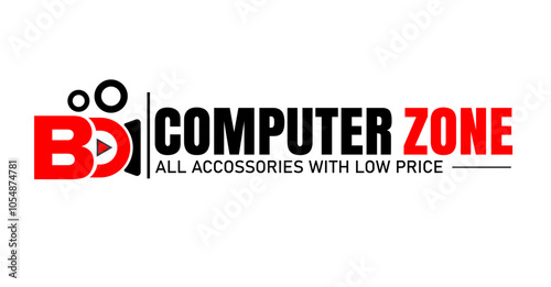 BD computer zone logo, computer shop logo, eletronic shop logo, Bd logo for youtube cannel, BD logo, BD technology logo