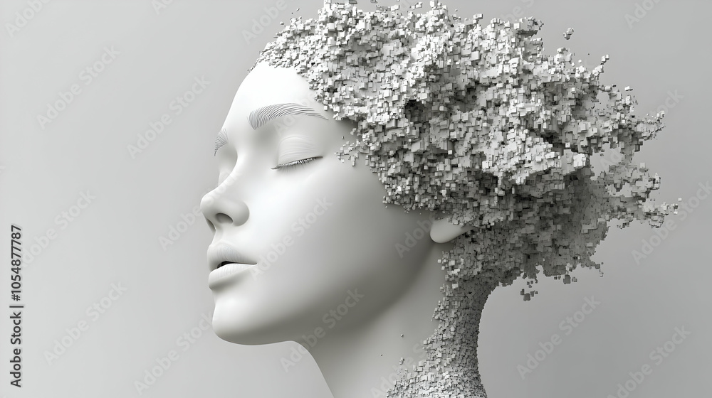 3D Floating Robotic Head Holographic Data Streams AI Robotics Proficiency Icon Soft Glows Copy Space Isolated White Background Medium Shot 3D Floating Robotic Head Holographic Data Streams AI Robotics Proficiency Icon Soft Glows Copy Space Isolated White Background Medium Shot