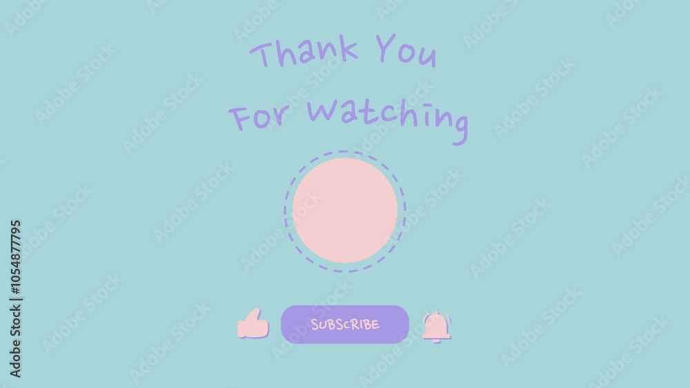 Naklejka premium Thank you for watching text, video outro, end screen 