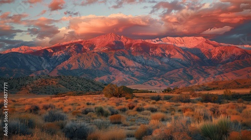 Majestic Mountain Range at Sunset