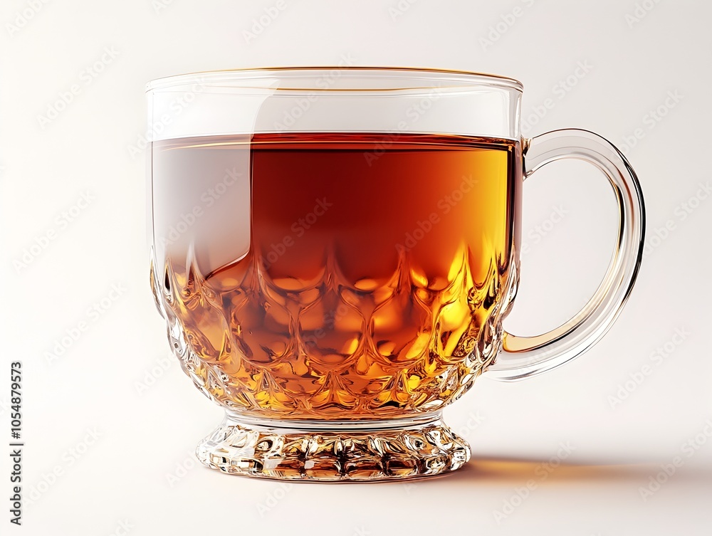 A Glass Cup of Fragrant Chamomile Tea with Calming Light and Soft Reflections