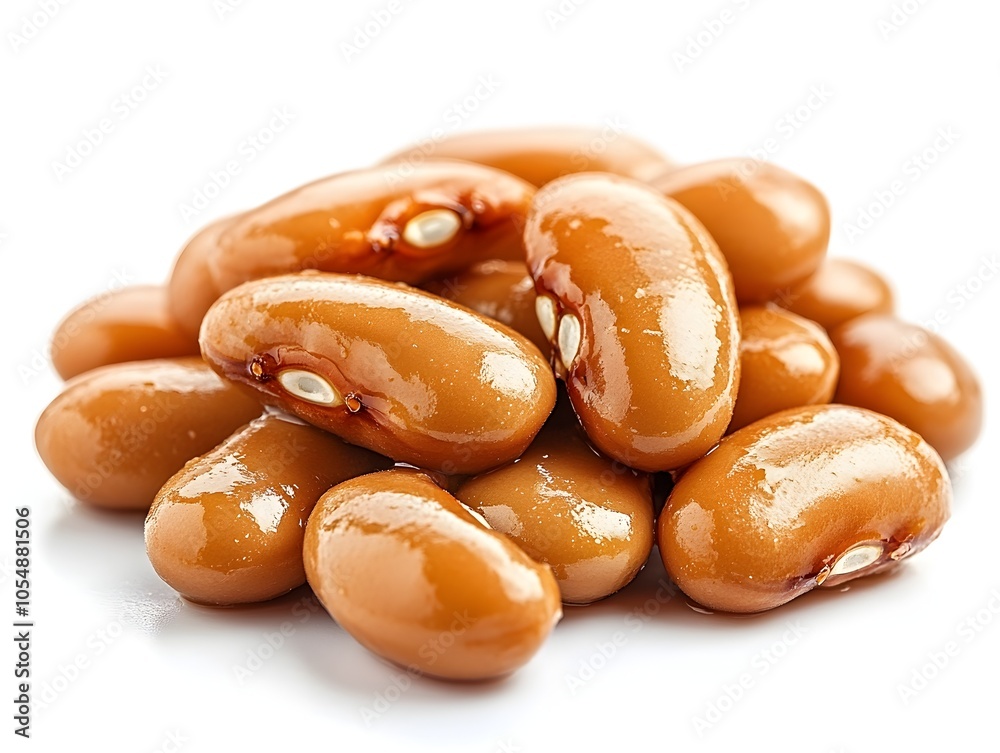Freshly Cooked Delicious Northern Beans on a Plain White Background Freshly Cooked Delicious Northern Beans on a Plain White Background