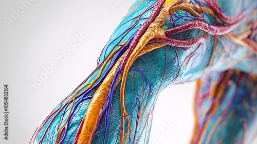  Detailed Anatomical Illustration of Human Tibial Veins photo