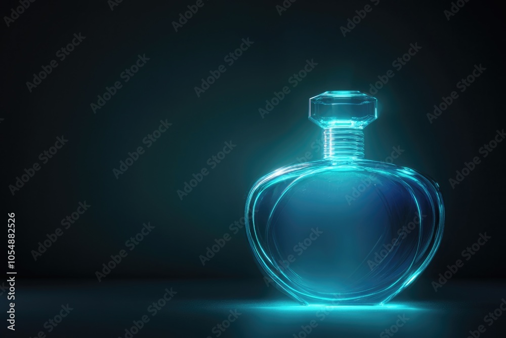 Glass bottle with blue glow Glass bottle with blue glow