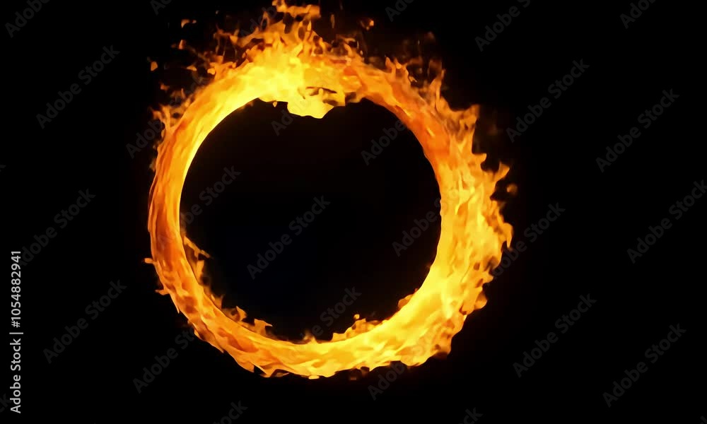 Flaming Ring of Fire on Black Background with ai generated.
Flaming Ring of Fire on Black Background with ai generated.