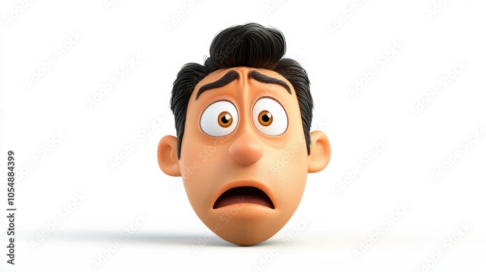 Surprised cartoon character with wide eyes and open mouth Surprised cartoon character with wide eyes and open mouth
