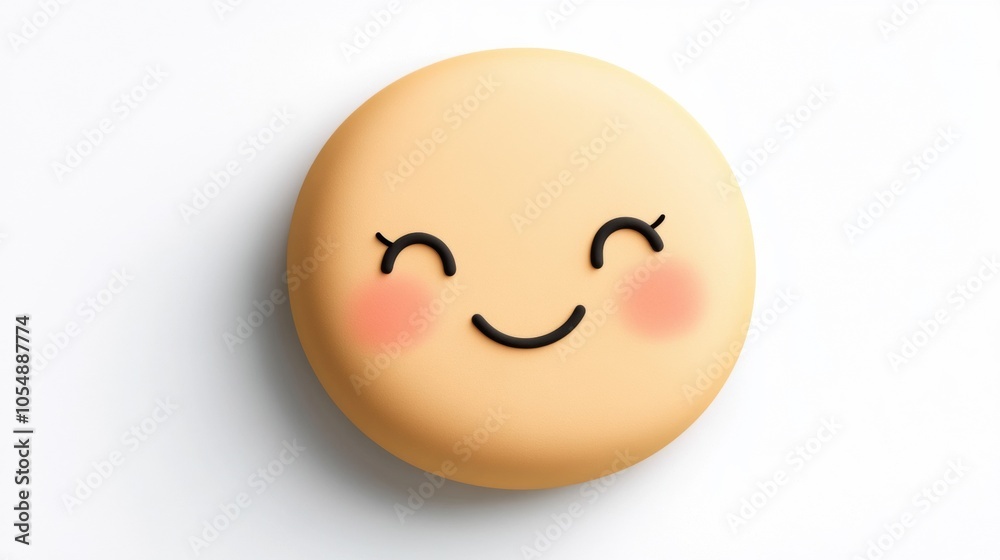 Cute Smiling Face Icon on Simple Background Cute Smiling Face Icon on Simple Background