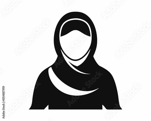 Muslim hizab woman  silhouette vector illustration