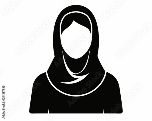 Muslim hizab woman  silhouette vector illustration