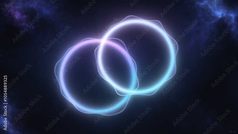 lowing ring shapes in soft blues and purples gradually fade into the black background, evoking the mystery of outer space and infinite depth. Created with generative AI technology lowing ring shapes in soft blues and purples gradually fade into the black background, evoking the mystery of outer space and infinite depth. Created with generative AI technology