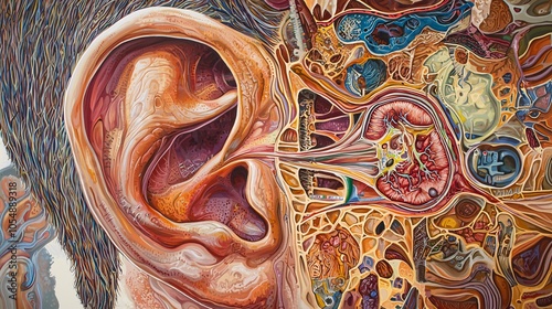 Detailed Human Auditory System Anatomy photo