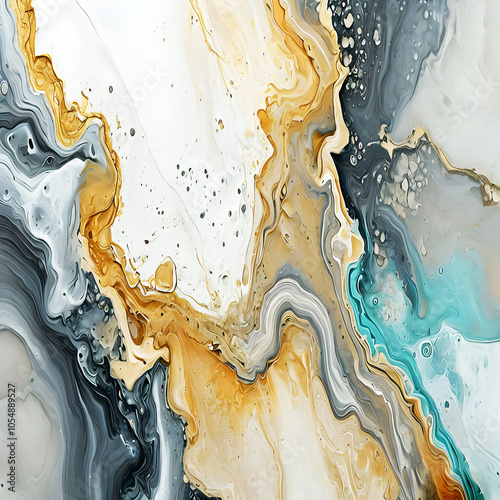 multicolor paint spilled onto the canvas, creating an interesting abstract drawing, a pattern of lines, halftones, causing different associations in your design. fluid art