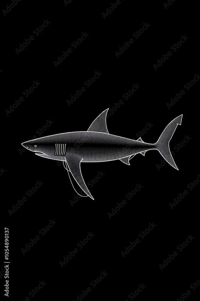Naklejka premium Simple glyph icon of a shark, perfect for streamlined marine visuals.