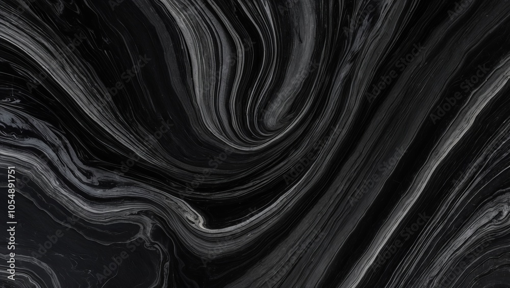 Marble textures in shades of black swirl and flow together. Created with generative AI technology Marble textures in shades of black swirl and flow together. Created with generative AI technology
