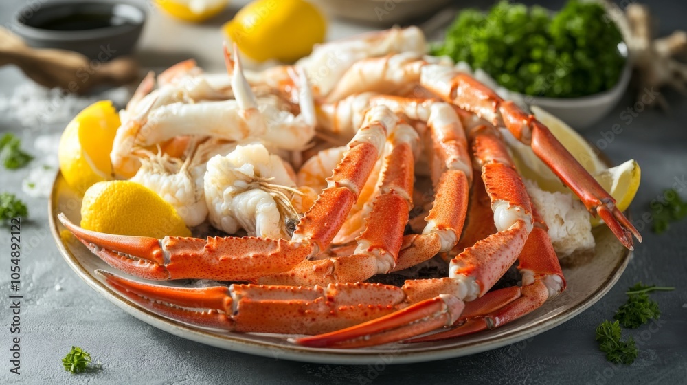 Fresh Chilled Seafood Platter with Crab and Shrimp Fresh Chilled Seafood Platter with Crab and Shrimp