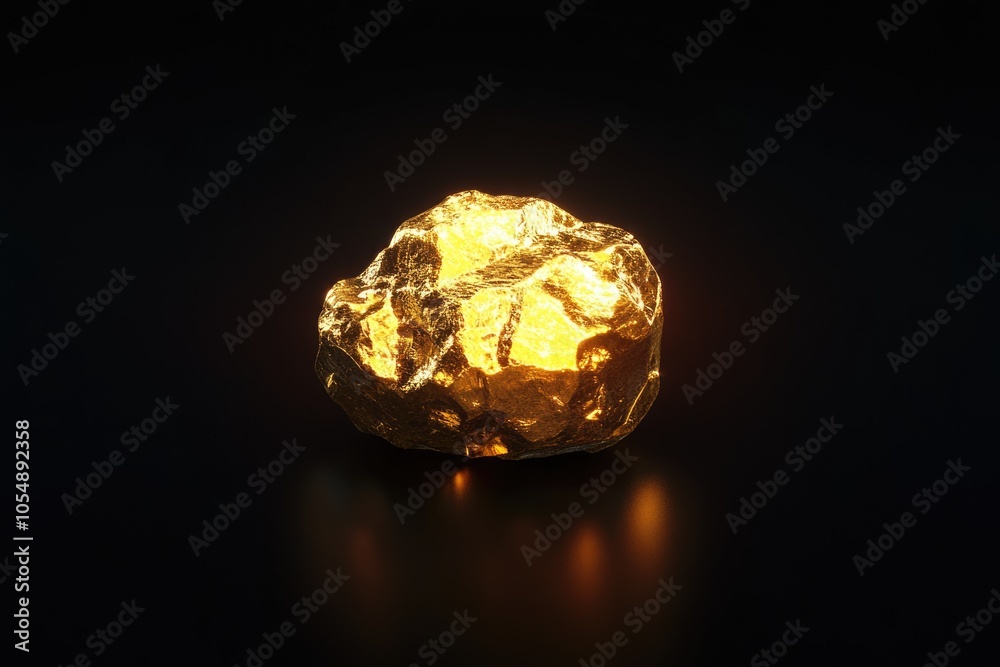 Gold nugget isolated on black background. Gold nugget isolated on black background.