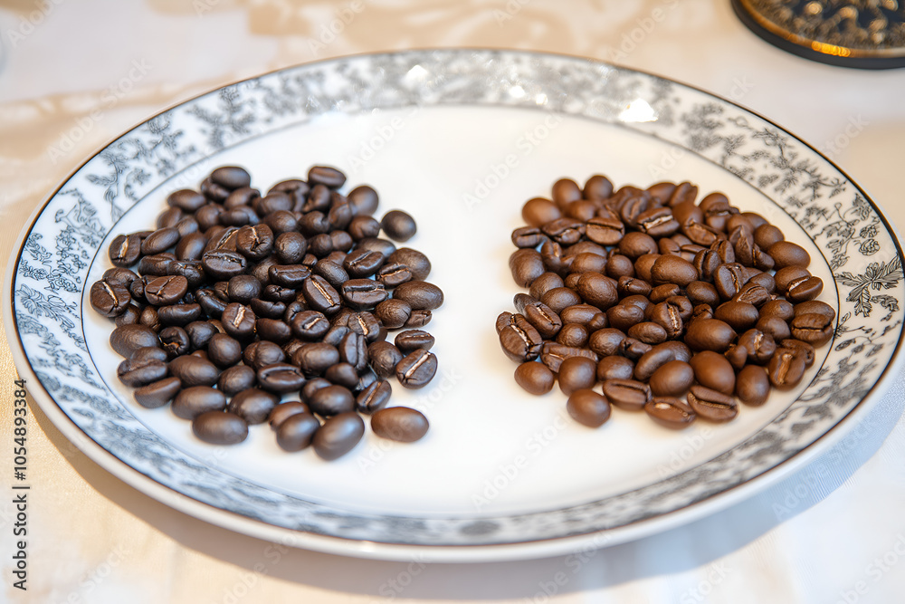 Fototapeta premium Close up different levels type of roasted doffee beans.