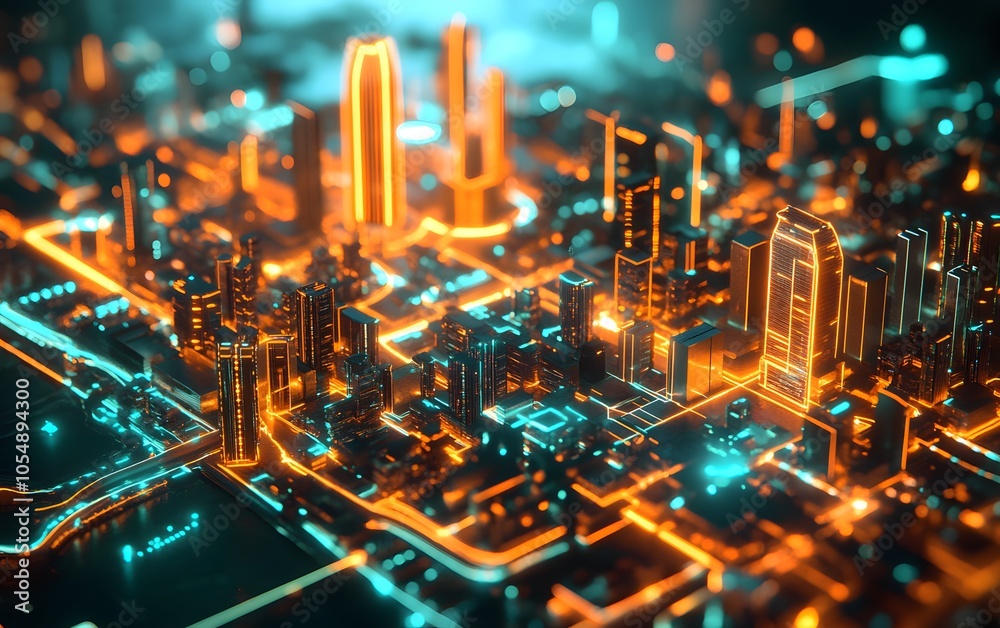 A stunning aerial view of a futuristic cityscape illuminated with vibrant neon lights, showcasing advanced architecture and innovation. A stunning aerial view of a futuristic cityscape illuminated with vibrant neon lights, showcasing advanced architecture and innovation.