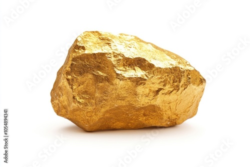 Golden nugget isolated on white