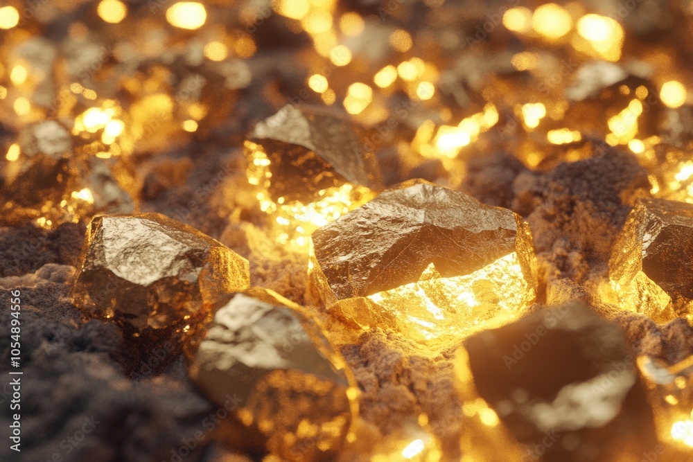 Golden nuggets close up Golden nuggets close up